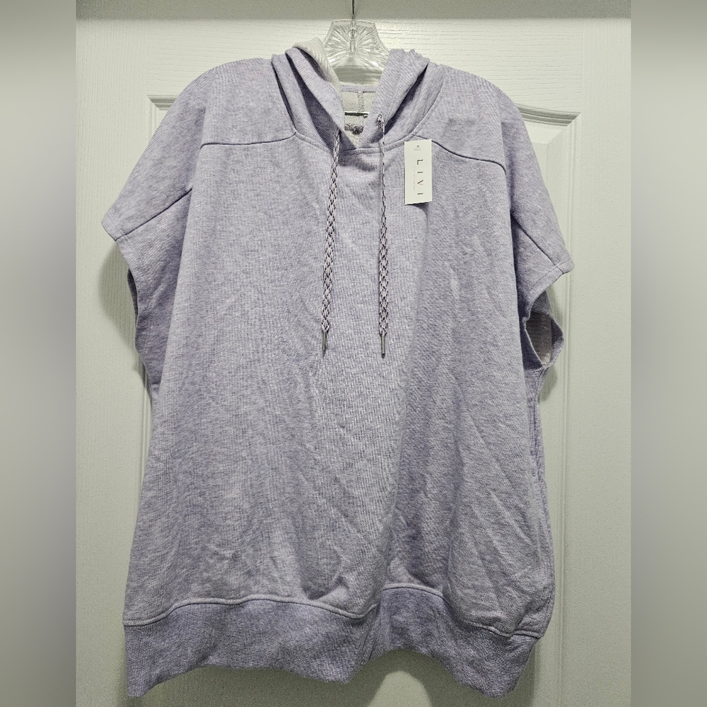 NWT Livi for Lane Bryant hoodie sweatshirt short sleeve workout top 3xl 22-24